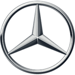 Λογότυπο Mercedes-Benz με ασημένιο αστέρι.